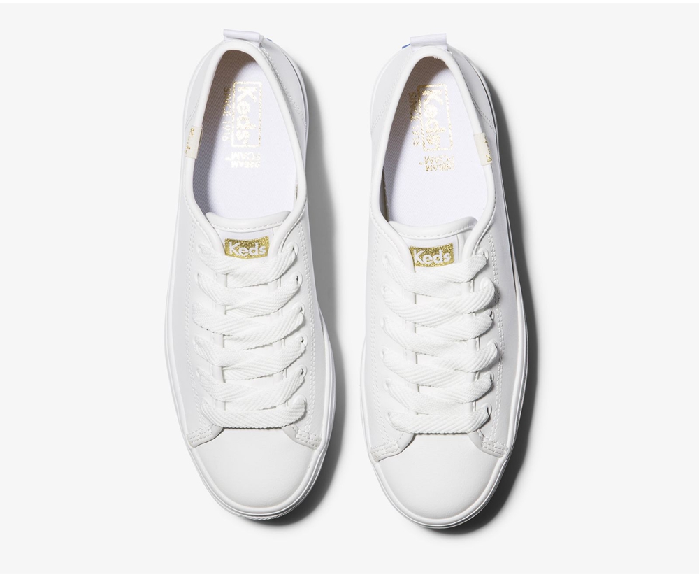 Keds Sneaker Damen Weiß - Triple Up Leder - SWZ-507364